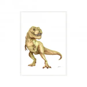 Maximus Tyrannosaurus T-Rex Dinosaur Fine Art Print | FRAMED White Boxed Frame A3 (29.7cm x 42cm) by Luxe Mirrors, a Artwork & Wall Decor for sale on Style Sourcebook