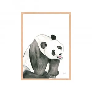 Layla the Baby Panda Bear Fine Art Print | FRAMED Tasmanian Oak Boxed Frame A3 (29.7cm x 42cm) by Luxe Mirrors, a Artwork & Wall Decor for sale on Style Sourcebook