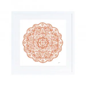 Marrakesh Mandala in Sandstone Wall Art | FRAMED White Boxed Frame Square (30cm x 30cm) by Luxe Mirrors, a Artwork & Wall Decor for sale on Style Sourcebook