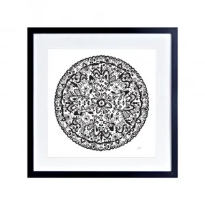 Sahara Mandala in Black Wall Art | CANVAS Black Boxed Frame Square (30cm x 30cm) by Luxe Mirrors, a Artwork & Wall Decor for sale on Style Sourcebook