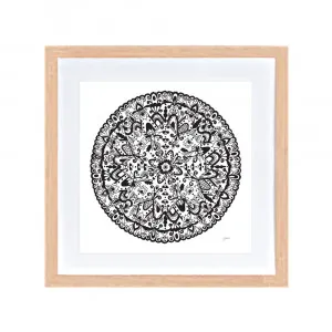 Sahara Mandala in Black Wall Art | CANVAS Tasmanian Oak Boxed Frame Square (30cm x 30cm) by Luxe Mirrors, a Artwork & Wall Decor for sale on Style Sourcebook