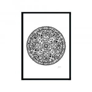 Sahara Mandala in Black Wall Art | CANVAS Black Boxed Frame A3 (29.7cm x 42cm) by Luxe Mirrors, a Artwork & Wall Decor for sale on Style Sourcebook