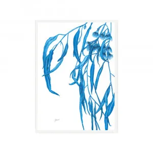 Navy Gum Leaf Flora 1 Fine Art Print | FRAMED White Boxed Frame A3 (29.7cm x 42cm) by Luxe Mirrors, a Artwork & Wall Decor for sale on Style Sourcebook