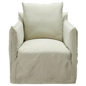 Como Linen Occasional Chair Oatmeal - 1 Seater by James Lane, a Chairs for sale on Style Sourcebook