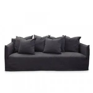 Como Linen Standard Sofa Cover Charcoal - 3.5 Seater by James Lane, a Sofas for sale on Style Sourcebook