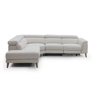 Dylan Orson Almond 5 Seater Corner Sofa with Electric Recliner - Left Facing by James Lane, a Sofas for sale on Style Sourcebook