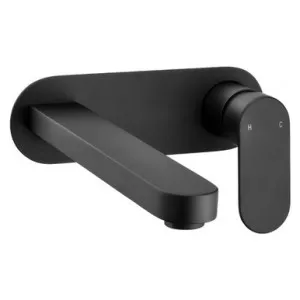 Raven Wall Basin/Bath Mixer Set 220mm Spout 4Star | Made From Brass In Matte Black By Raymor by Raymor, a Bathroom Taps & Mixers for sale on Style Sourcebook