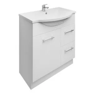 Tannah Vanity 1 Door 2 Drawer 750mm Right Hand Semi Reccessed Top With Kick 1Th In White By Raymor by Raymor, a Vanities for sale on Style Sourcebook