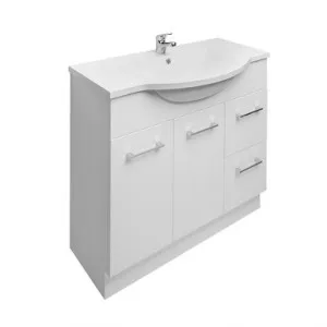 Tannah Vanity 2 Door 2 Drawer 900mm Right Hand Semi Reccessed Top With Kick 1Th In White By Raymor by Raymor, a Vanities for sale on Style Sourcebook