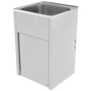 Projix Laundry Cabinet 45L 600mm X 500mm With Bypass Plug & Waste | Made From Stainless Steel By Raymor by Raymor, a Troughs & Sinks for sale on Style Sourcebook
