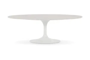 Clover Mid-Century Coffee Table, White Italian Carrera Marble, by Lounge Lovers by Lounge Lovers, a Coffee Table for sale on Style Sourcebook