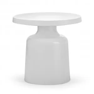 Palemo Round Pedestal Tray Side Table, Matte White by L3 Home, a Side Table for sale on Style Sourcebook