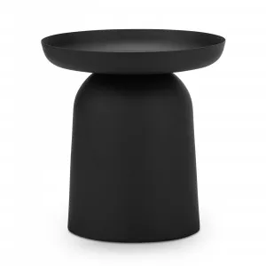 Sirkel Pedestal Round Side Table, Matte Black by L3 Home, a Side Table for sale on Style Sourcebook