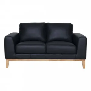 Dante 2 Seater Sofa in Leather Black by OzDesignFurniture, a Sofas for sale on Style Sourcebook