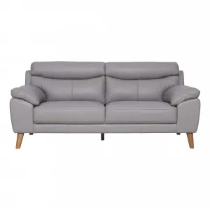 Bronco 3 Seater Sofa in Leather Pewter by OzDesignFurniture, a Sofas for sale on Style Sourcebook