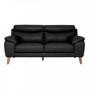 Bronco 2 Seater Sofa in Leather Black by OzDesignFurniture, a Sofas for sale on Style Sourcebook