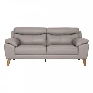 Bronco 3 Seater Sofa in Leather Light Mocha by OzDesignFurniture, a Sofas for sale on Style Sourcebook