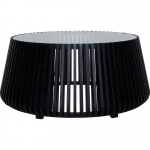 Pila Round Coffee Table 95cm in Black / Glass by OzDesignFurniture, a Coffee Table for sale on Style Sourcebook