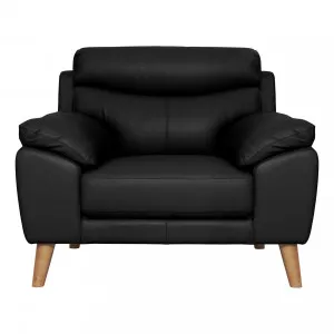 Bronco Armchair in Leather Black by OzDesignFurniture, a Chairs for sale on Style Sourcebook