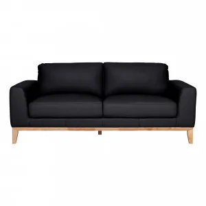 Dante 3 Seater Sofa in Leather Black by OzDesignFurniture, a Sofas for sale on Style Sourcebook