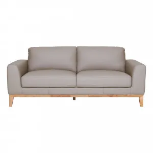 Dante 3 Seater Sofa in Leather Light Mocha by OzDesignFurniture, a Sofas for sale on Style Sourcebook