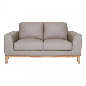 Dante 2 Seater Sofa in Leather Light Mocha by OzDesignFurniture, a Sofas for sale on Style Sourcebook