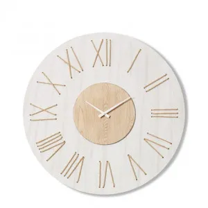 Camden Wall Clock White & Natural - 68cm x 5cm by James Lane, a Clocks for sale on Style Sourcebook