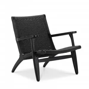Miles Solid Ashwood Easy Lounge Chair, Black by L3 Home, a Chairs for sale on Style Sourcebook