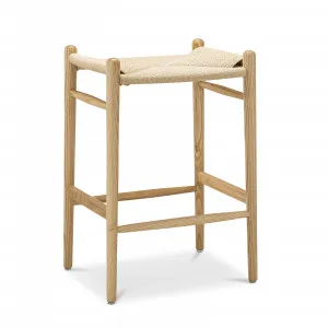 Arche Solid Ashwood Woven Cord Barstool, Natural by L3 Home, a Bar Stools for sale on Style Sourcebook
