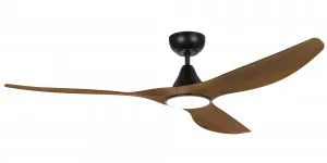 Eglo Surf 60" ABS DC Ceiling Fan with 20W CCT LED Light Black & Teak by Eglo, a Ceiling Fans for sale on Style Sourcebook