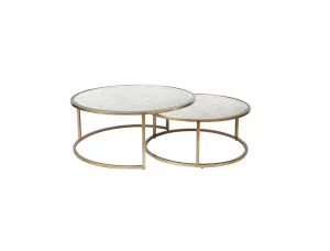 Serenity Nesting Coffee Tables Antique Gold 80cm / 95cm by Luxe Mirrors, a Coffee Table for sale on Style Sourcebook