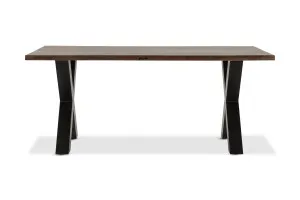 Dakota Cross 180cm Dining Table, Solid Acacia Wood, Walnut, by Lounge Lovers by Lounge Lovers, a Dining Tables for sale on Style Sourcebook