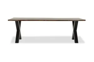 Dakota Cross 240cm Dining Table, Solid Acacia Wood, Walnut, by Lounge Lovers by Lounge Lovers, a Dining Tables for sale on Style Sourcebook