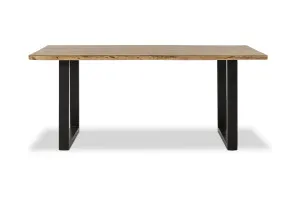 Dakota U 180cm Dining Table, Solid Acacia Wood, Natural, by Lounge Lovers by Lounge Lovers, a Dining Tables for sale on Style Sourcebook