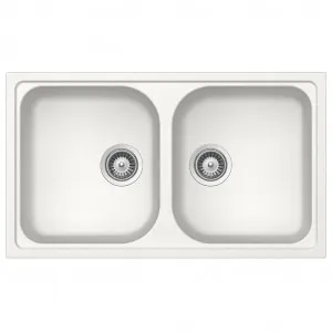 Quartz Double Bowl Sink - White by Häfele, a Kitchen Sinks for sale on Style Sourcebook