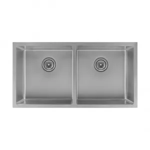 Zalo Double Kitchen Sink 855mm - Stainless Steel by ABI Interiors Pty Ltd, a Kitchen Sinks for sale on Style Sourcebook