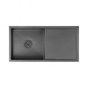Jai Single Kitchen Sink 880mm - Brushed Gunmetal by ABI Interiors Pty Ltd, a Kitchen Sinks for sale on Style Sourcebook