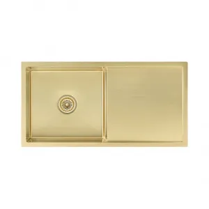 Jai Single Kitchen Sink 880mm • Brushed Brass by ABI Interiors Pty Ltd, a Kitchen Sinks for sale on Style Sourcebook
