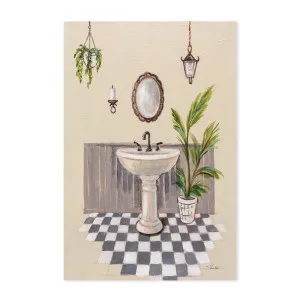 Grey Cottage Bathroom, Style B , By Silvia Vassileva by Gioia Wall Art, a Prints for sale on Style Sourcebook