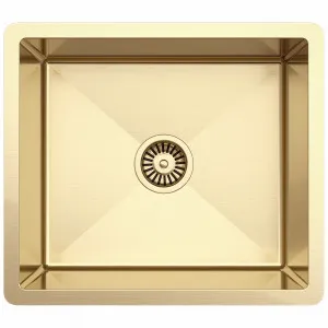 Buildmat Brushed Brass Gold Penny 510x450 Single Bowl Sink by Buildmat, a Kitchen Sinks for sale on Style Sourcebook