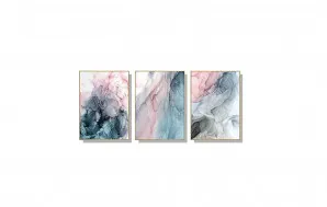 Set of 3 Calming Ink Abstract Wall Art Canvas 3 sizes available 60cm x 40cm by Luxe Mirrors, a Artwork & Wall Decor for sale on Style Sourcebook