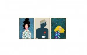 Set of 3 Modern Style Characters Colourful Wall Art Canvas 3 sizes available 60cm x 40cm by Luxe Mirrors, a Artwork & Wall Decor for sale on Style Sourcebook