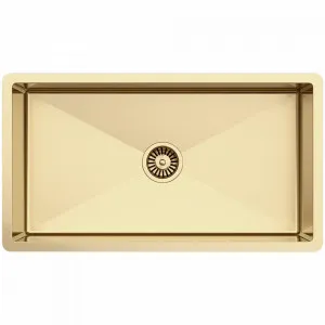 Buildmat Brushed Brass Gold Marissa 810x450 XLarge Single Bowl Sink Trough by Buildmat, a Kitchen Sinks for sale on Style Sourcebook