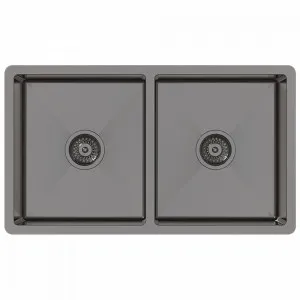 Buildmat Brushed Gunmetal Madison 775x450 Double Bowl Sink by Buildmat, a Kitchen Sinks for sale on Style Sourcebook
