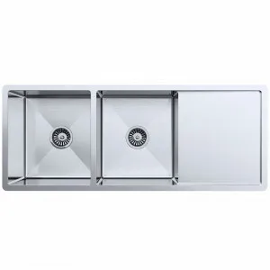 Buildmat Orlando 1125x450 Double Bowl with Drain Board Sink by Buildmat, a Kitchen Sinks for sale on Style Sourcebook