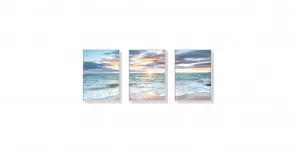 Set of 3 Sunrise by the Ocean Wall Art Canvas 3 sizes available 60cm x 40cm by Luxe Mirrors, a Artwork & Wall Decor for sale on Style Sourcebook