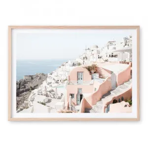 Santorini Pink House I Photo Art Print by The Print Emporium, a Prints for sale on Style Sourcebook