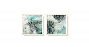 Set of 2 Green Marble Wall Art Canvas 3 sizes available 50cm x 50cm by Luxe Mirrors, a Artwork & Wall Decor for sale on Style Sourcebook