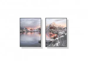 Set of 2 Norway Nordic Wall Art Canvas 3 sizes available 60cm x 40cm by Luxe Mirrors, a Artwork & Wall Decor for sale on Style Sourcebook