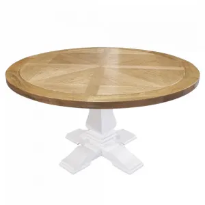 Hannah' Parquetry Round Table with Natural Base 1.5m by Style My Home, a Dining Tables for sale on Style Sourcebook